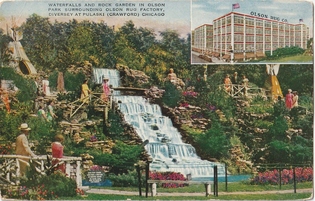 Olson Park Olson Rug Factory Chicago Postcard