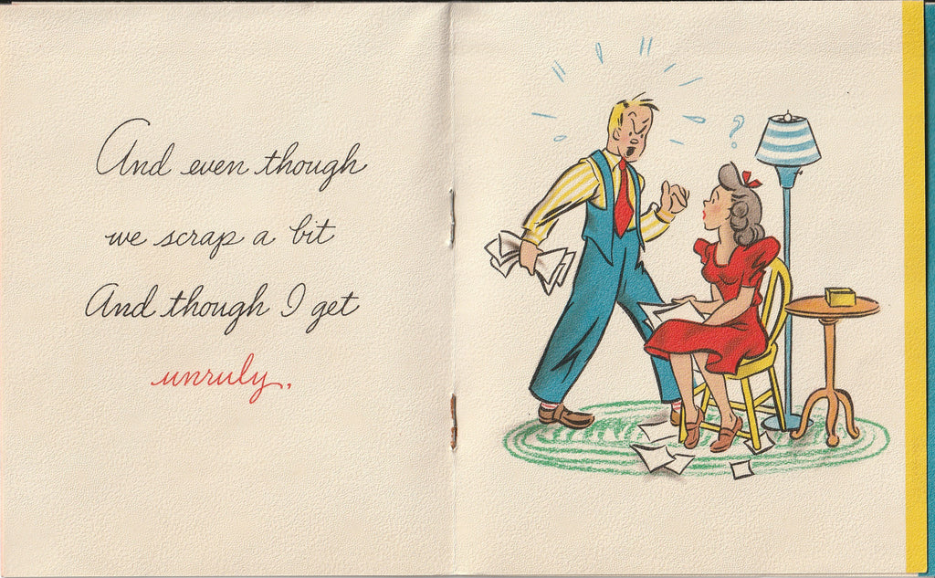 On Our Anniversary - Hatchet Buried - Hallmark Card, c. 1942 Inside