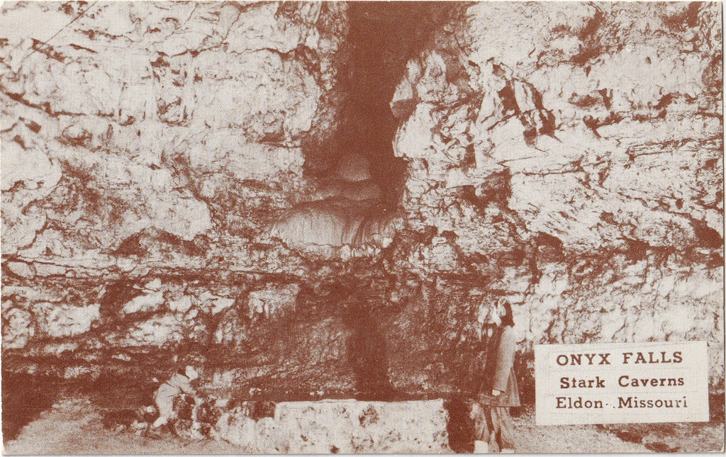 Onyx Falls Stark Caverns Eldon Missouri Postcard