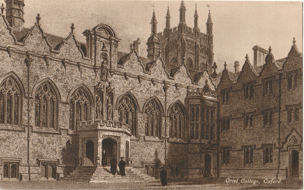 Oriel College Oxford, England - Antique Postcard