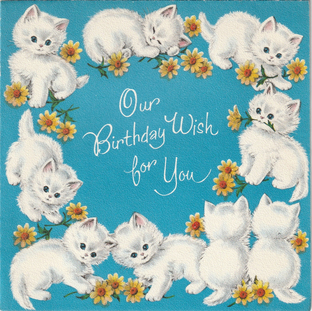 Our Birthday Wish for You - Norcross Kittens - Card, c. 1950s