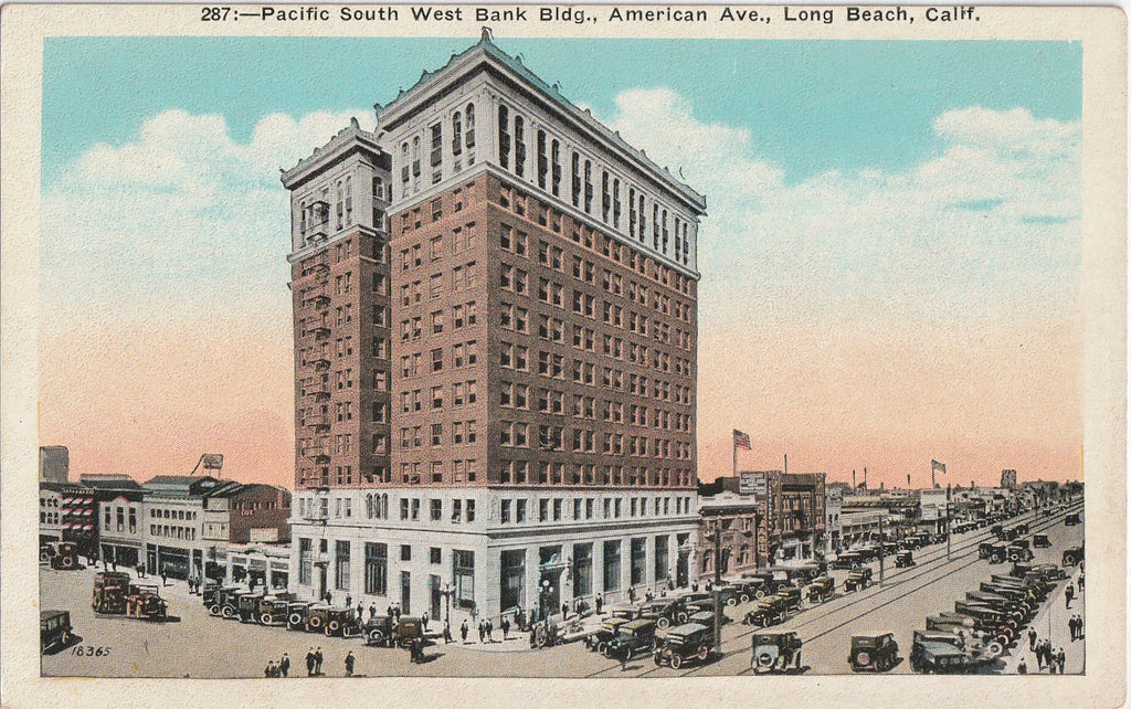 Pacific South West Bank American Ave Long Beach California Postcard