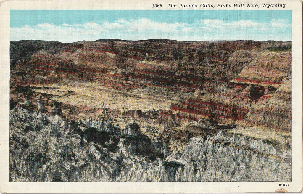 Painted Cliff's Hell's Half Acre Wyoming Postcard