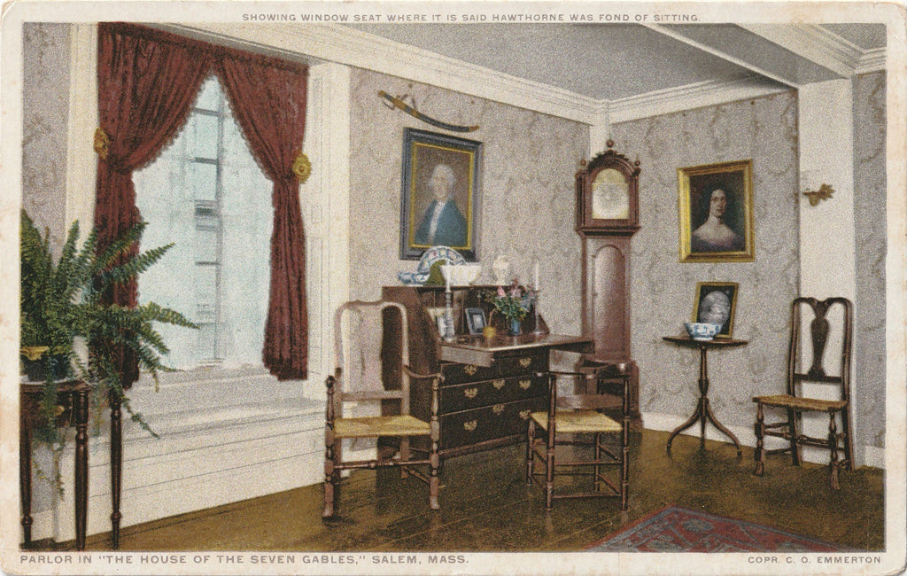 Parlor House of Seven Gables Salem MA Postcard