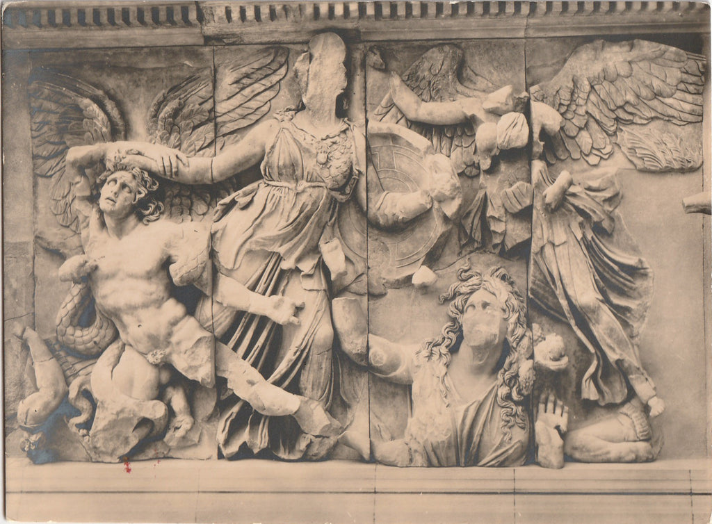 The Pergamon Altar Goddess Athena in Battle Statue Photo
