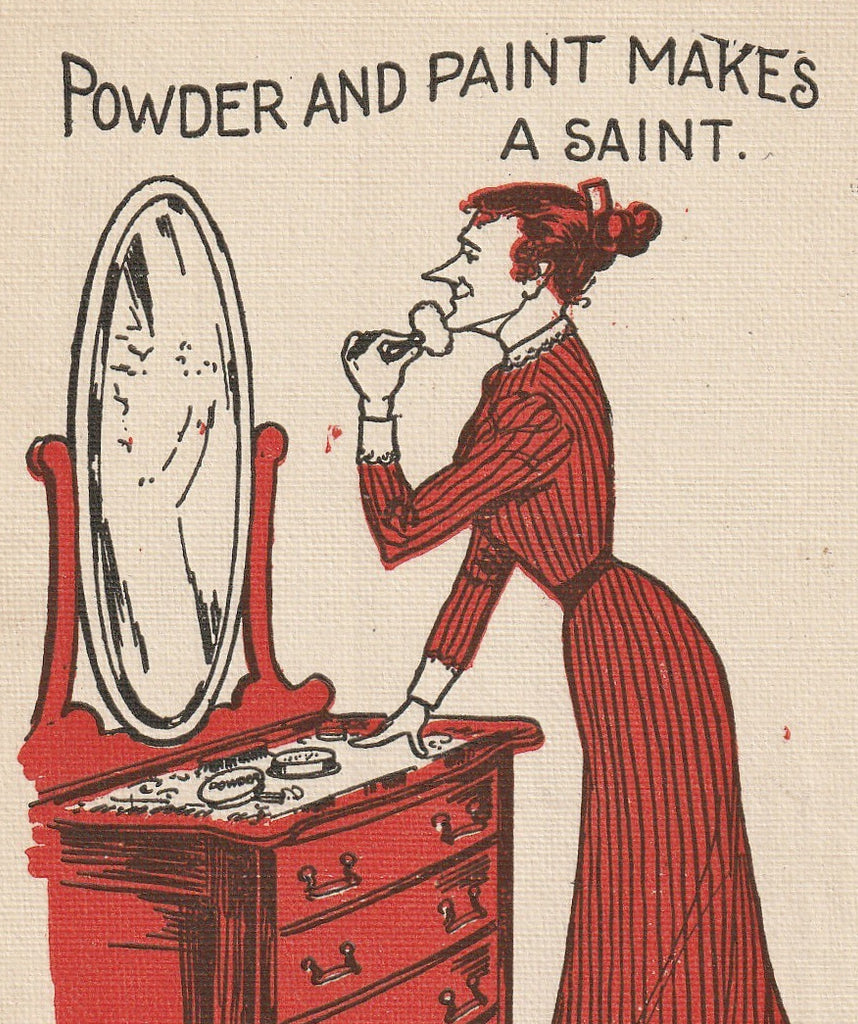 Powder and Paint Makes A Saint Alfred Holzman Postcard Close Up 2