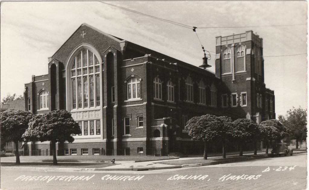 First Presbyterian Church - Salina, KS - SET of 2 - RPPC, c. 1940s