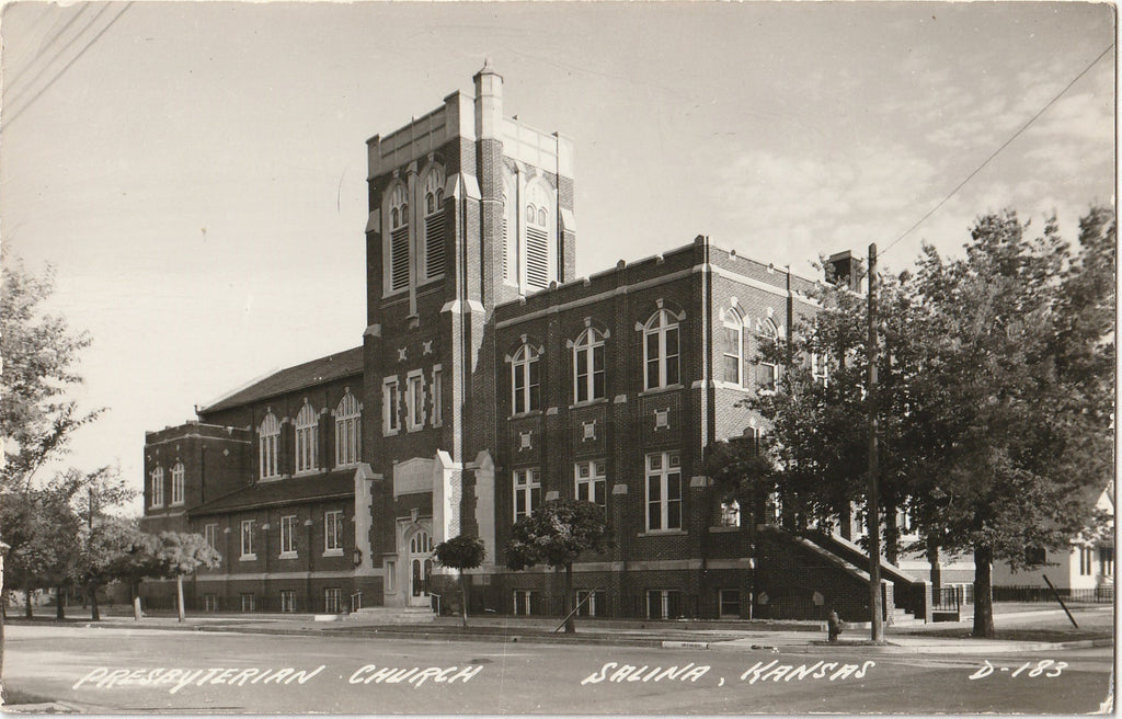Presbyterian Church - Salina, KS - SET of 2 - RPPC, c. 1940s