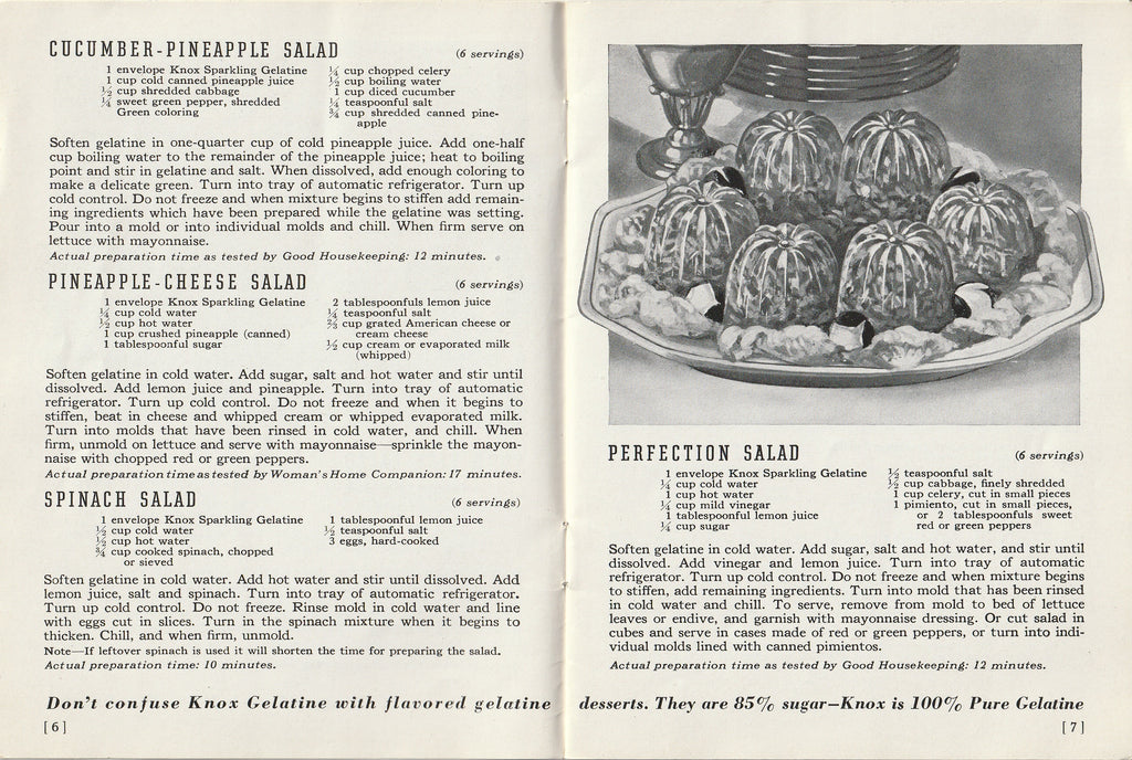 Perfection Salad - Presenting Knox Quickies - Galantine Recipes - Booklet, c. 1938