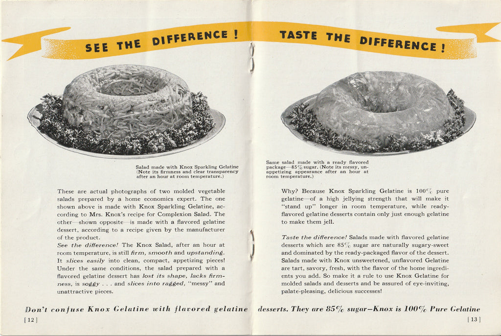 See The Difference - Presenting Knox Quickies - Galantine Recipes - Booklet, c. 1938