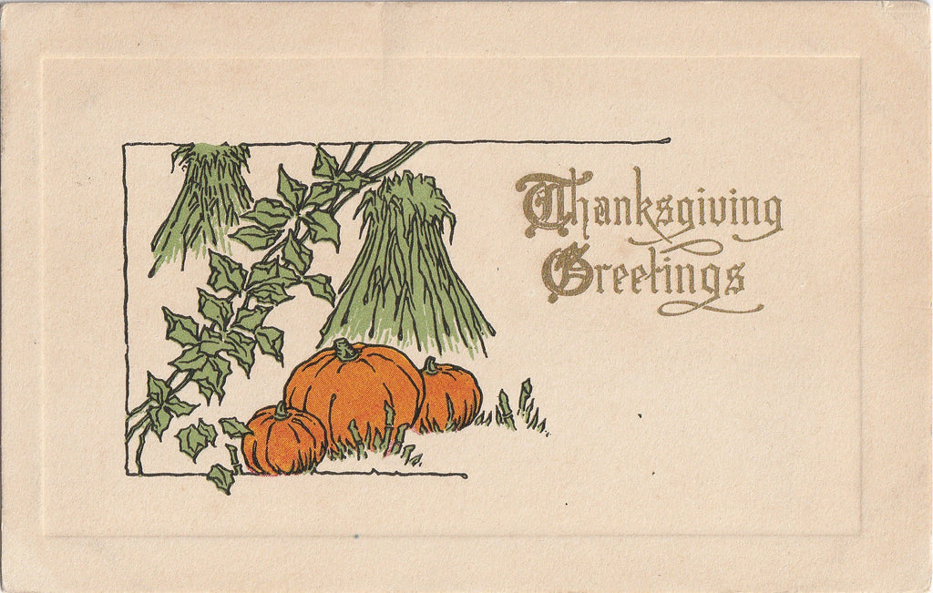 Thanksgiving Pumpkin Patch Postcard