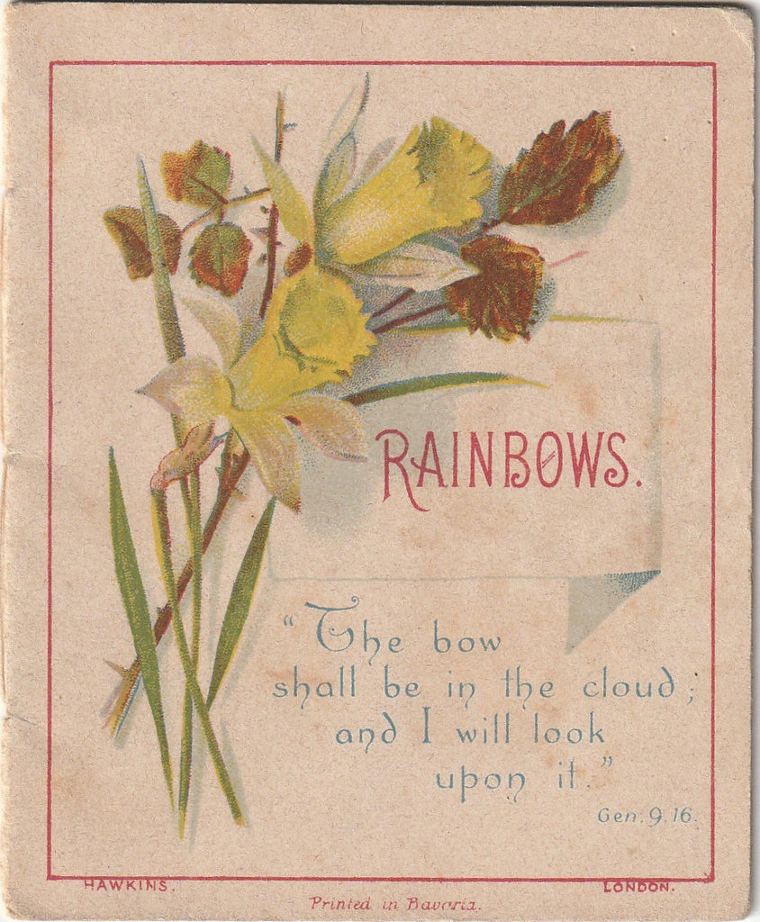 Rainbows - Flowers and Scripture - Victorian Lithograph - Booklet, c. 1800s