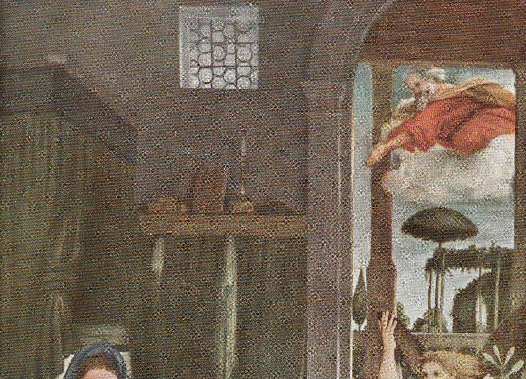 Recanati Annunciation Lorenzo Lotto Art Postcard Close Up 2