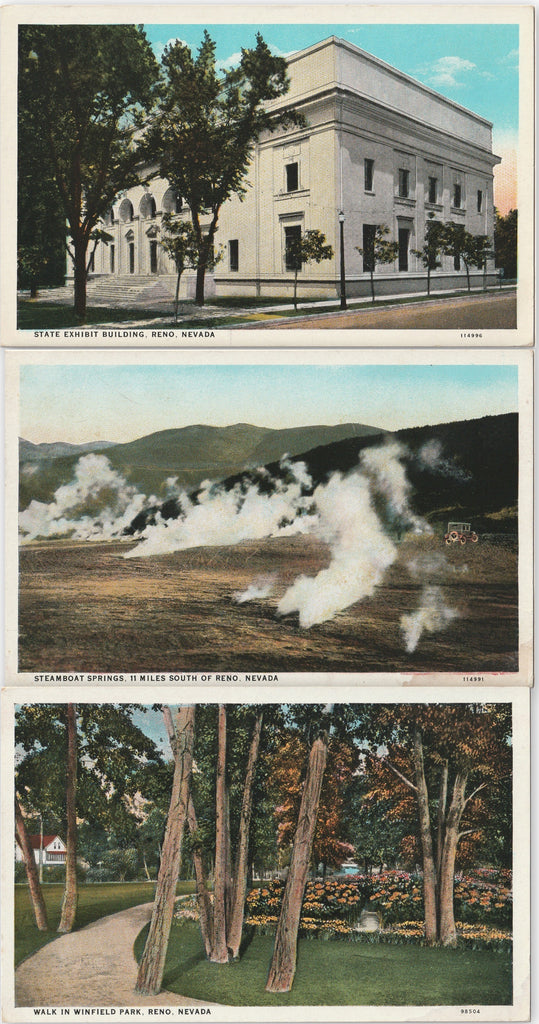 Reno Nevada SET of 3 Postcards 