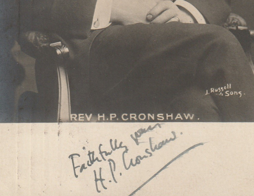 Rev. H. P. Cronshaw Signed RPPC Close Up 2