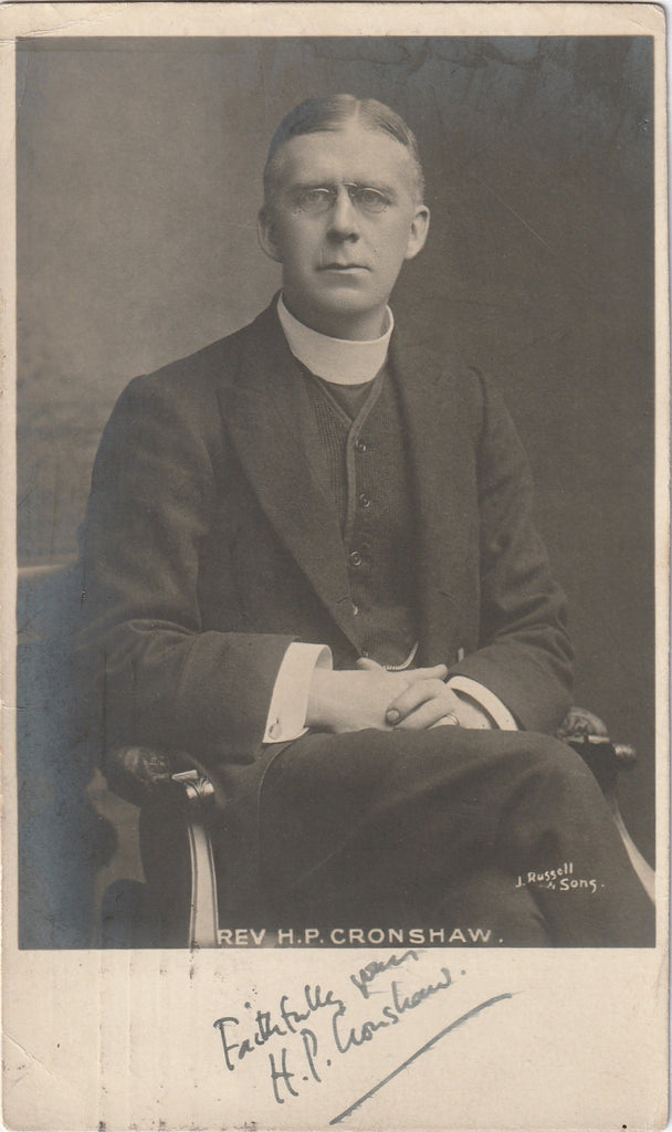 Rev. H. P. Cronshaw Signed RPPC