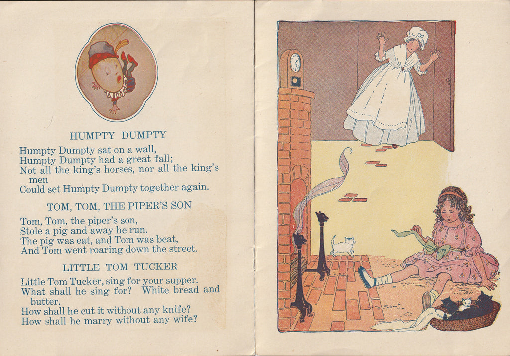 Rhymes From Mother Goose - Whitman Publishing Co. - Booklet, c. 1925 - Humpty Dumpty - Little Tom Tucker