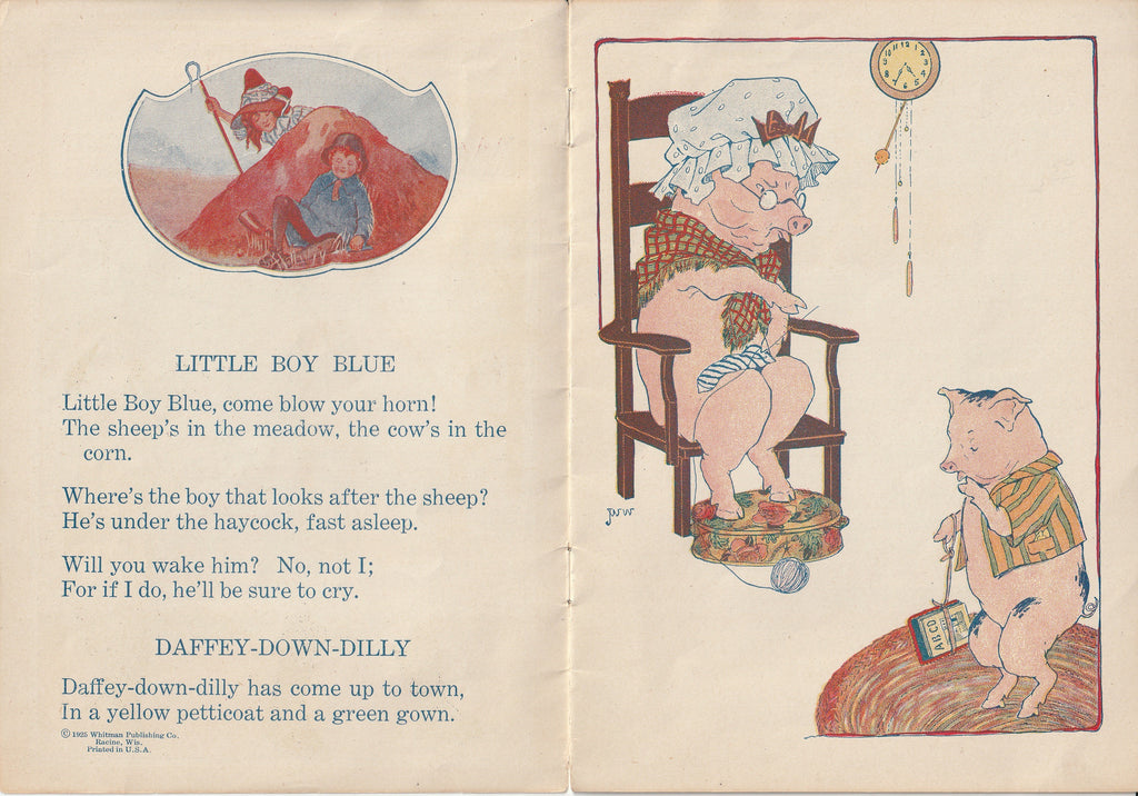Rhymes From Mother Goose - Whitman Publishing Co. - Booklet, c. 1925 - Little Boy Blue - Daffy Down Dilly