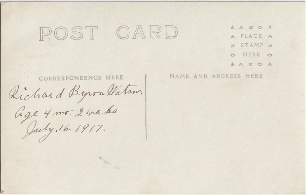 Richard Byron Watson July 16 1917 RPPC Back