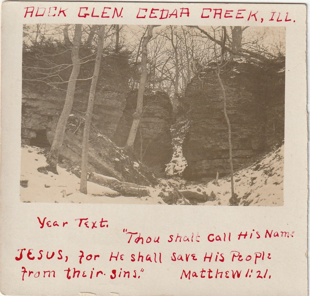 Rock Glen, Cedar Creek Illinois - RPPC, c. 1910s