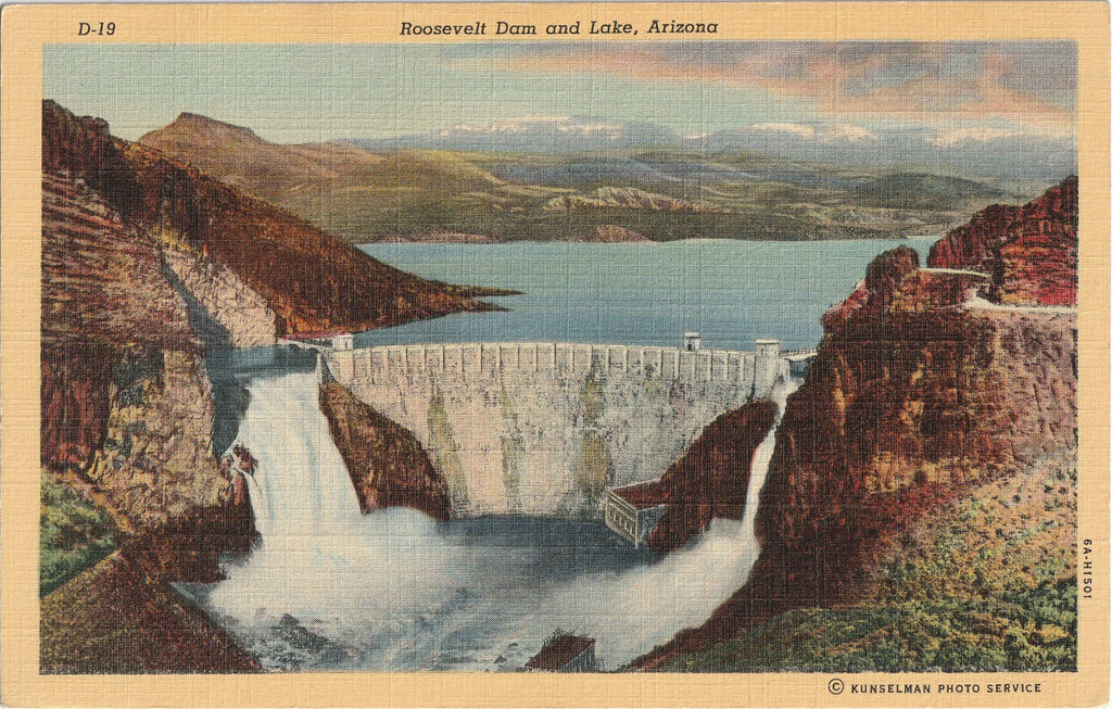 Roosevelt Dam and Lake Arizona Postcard