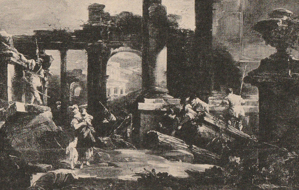 Ruins and Figures Francesco Guardi Postcard Close Up