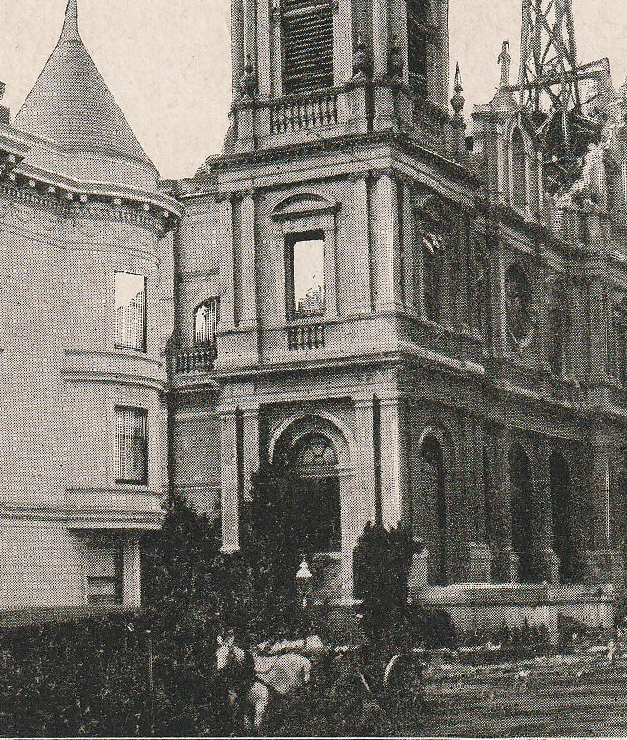 Ruins of Santa Dominica Church - San Francisco Earthquake - Postcard, c. 1906 Close Up