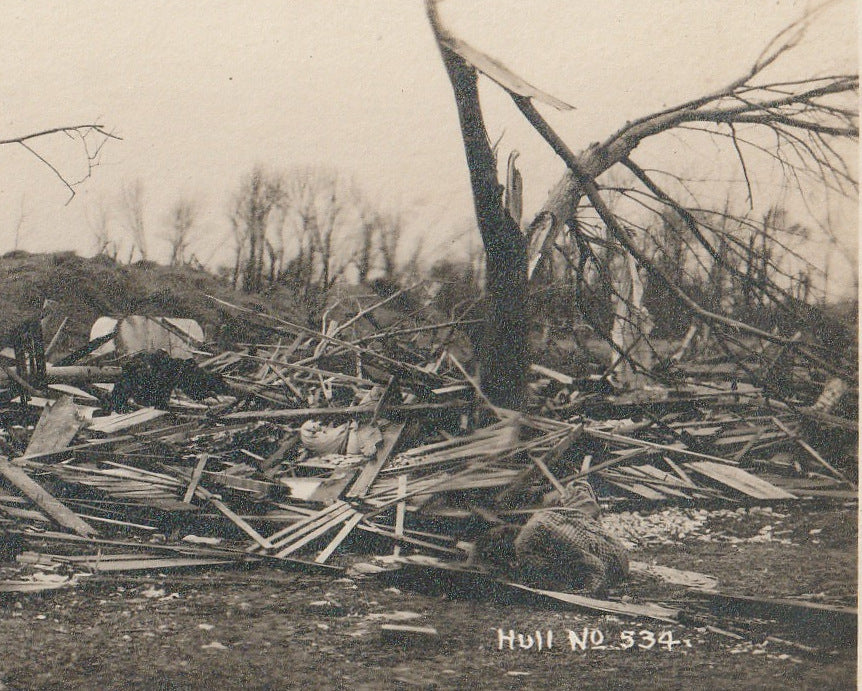 Ruins of the Schmitt Home - Tornado Disaster - RPPC, c. 1910s