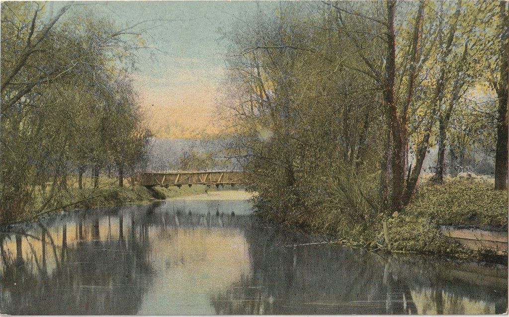 Rustic Foot Bridge - Postcard, c. 1900s