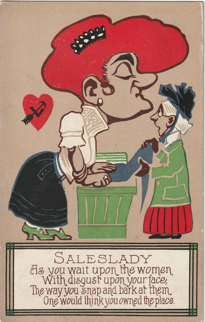 Saleslady Antique Postcard