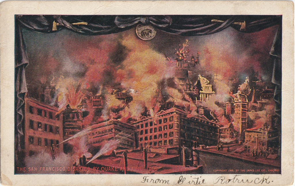 San Francisco Disaster by Earthquake and Fire 1906 Antique Postcard