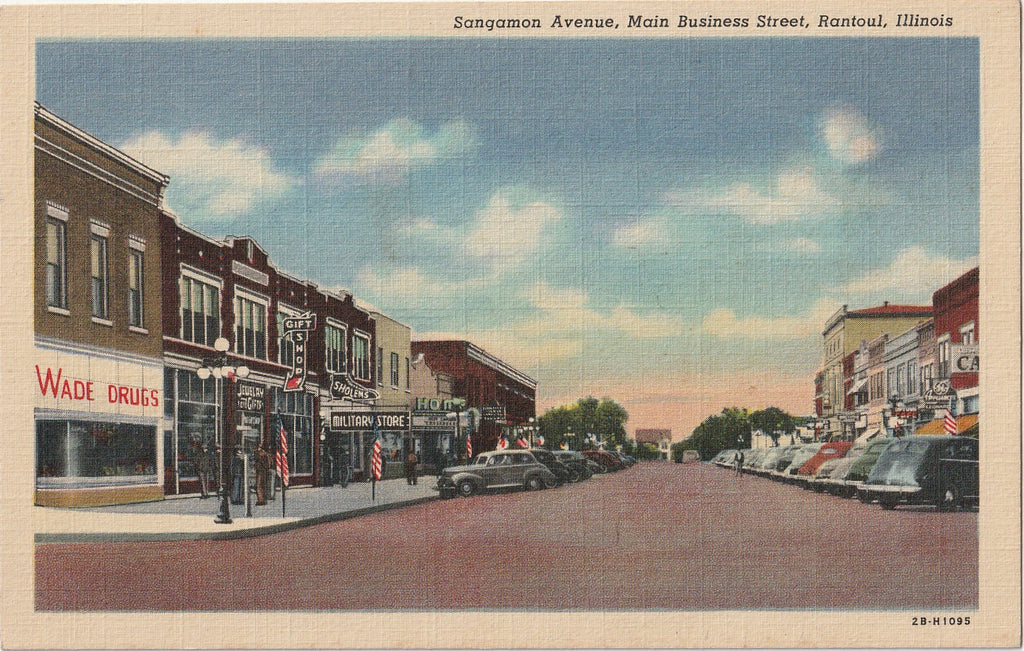 Sangamon Avenue Rantoul Illinois Postcard