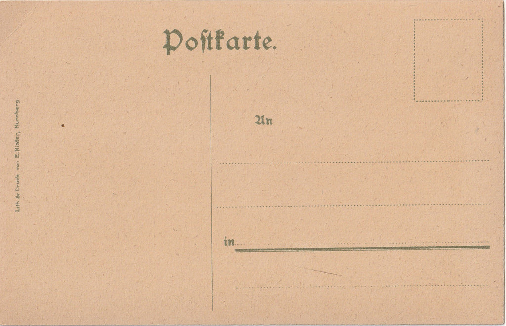 Scold's Bridle - Medieval Punishment - Adolf Jodolfi - E. Nister - Postcard, c. 1900s Back