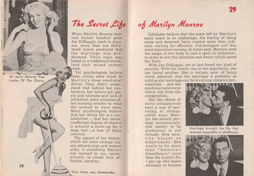 Secret Life of Marilyn Monroe - Sophia Loren - Kathleen Hughes - Tempo Weekly News Magazine - July 26 1954 