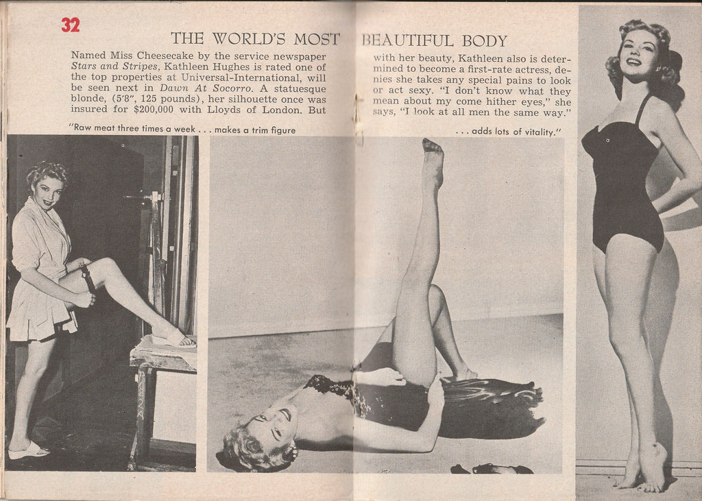 Secret Life of Marilyn Monroe - Sophia Loren - Kathleen Hughes - Tempo Weekly News Magazine - July 26 1954 - World's Most Beautiful Body Kathleen Hughes