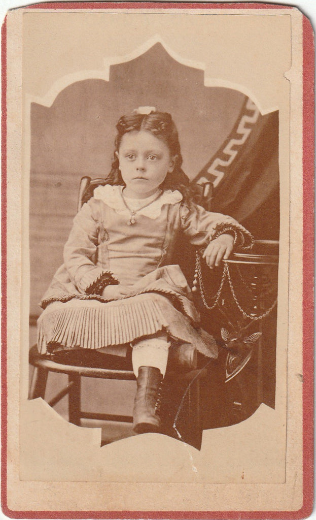 Sharing is Caring - Victorian Girls Posing in Same Dress - CDV Photo, c. 1800s