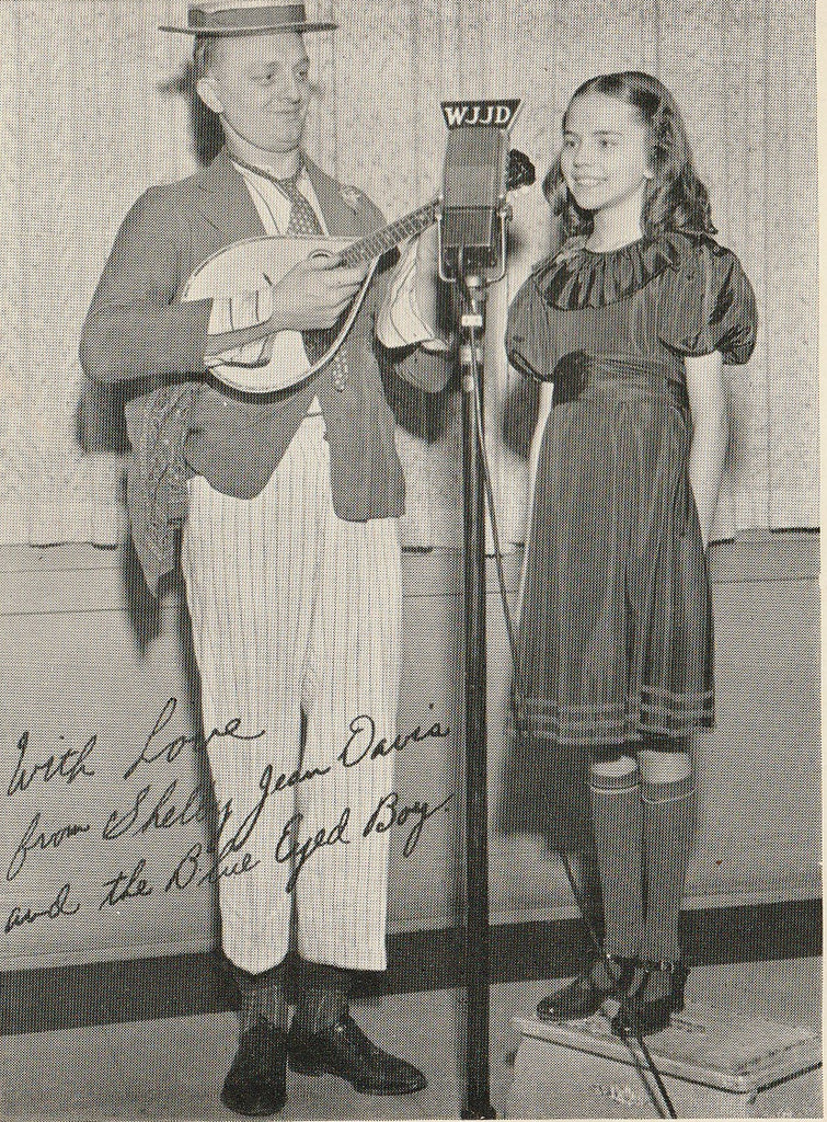 Shelby Jean Davis and the Blue Eyed Boy - WJJD Chicago - Postcard, c. 1940s Close Up