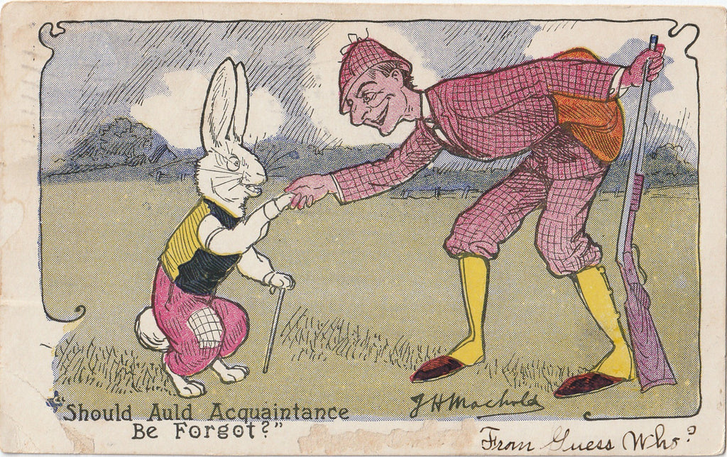 Should Auld Acquaintance Be Forgot Antique Postcard
