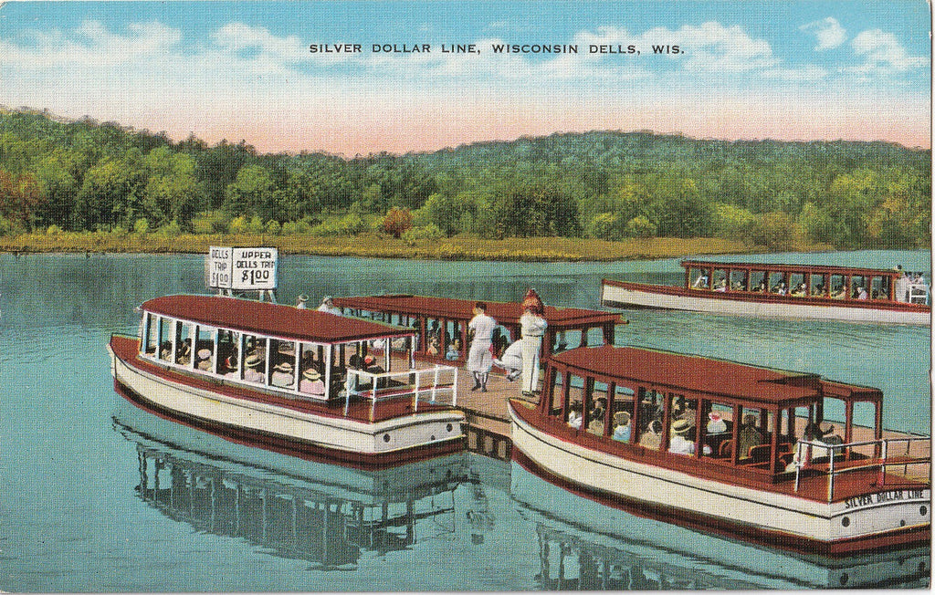 Silver Dollar Line Wisconsin Dells Postcard