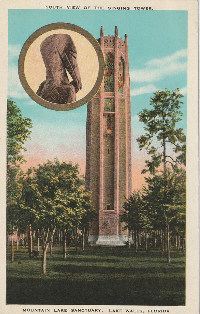 Singing Tower Lake Wales Florida Antique Postcard