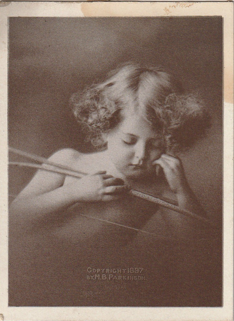 Sleeping Cupid M B Parkinson 1897 Antique Card