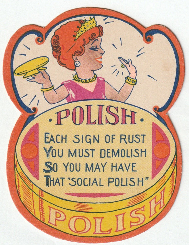 Social Polish - Bridal Shower Humor Card, c. 1920s