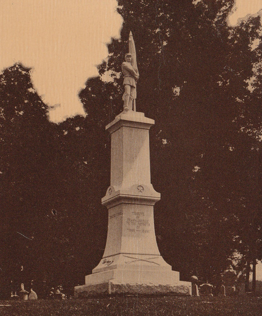 Soldier's Monument Mount Prospect Cemetery Franklinville NY Antique Postcard Close Up