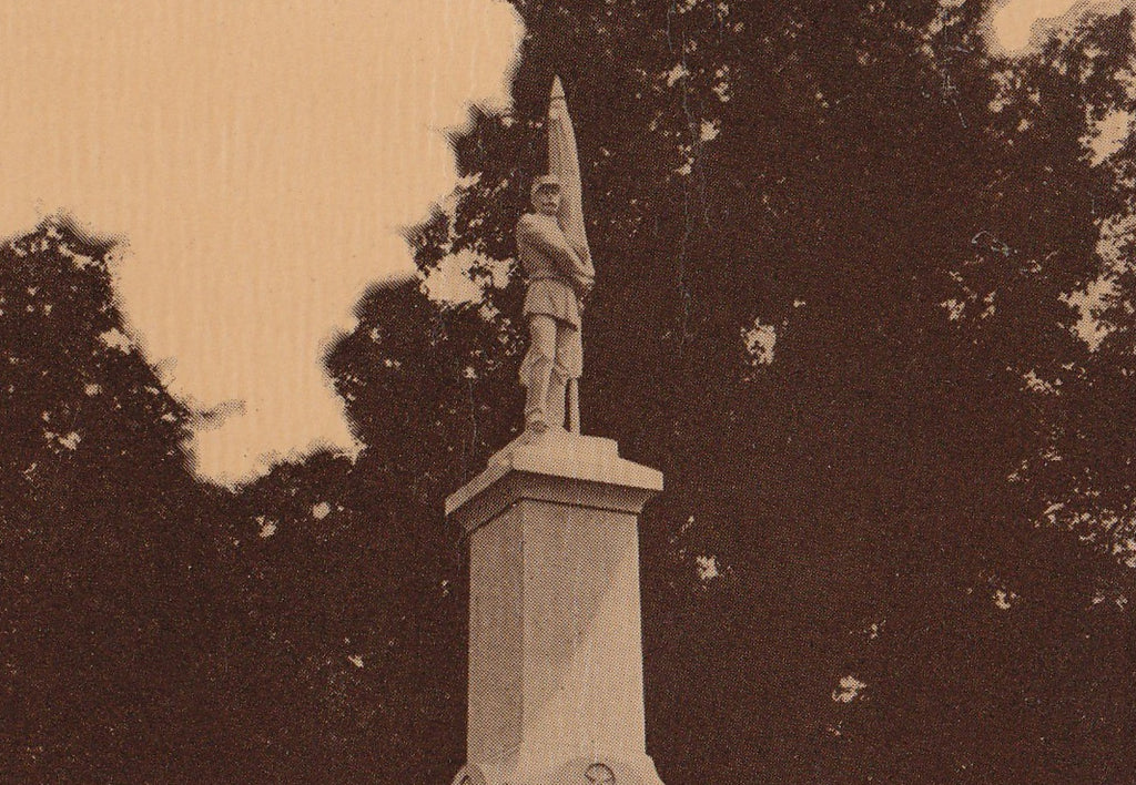 Soldier's Monument Mount Prospect Cemetery Franklinville NY Antique Postcard Close Up 2