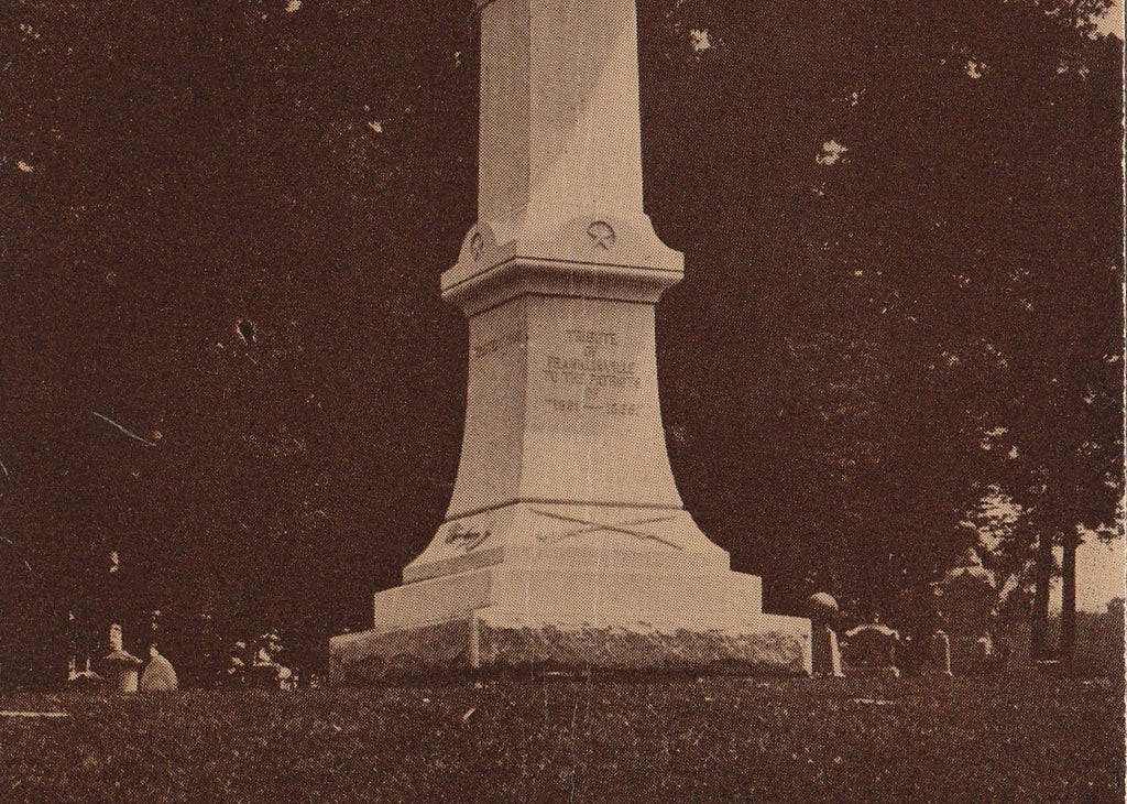 Soldier's Monument Mount Prospect Cemetery Franklinville NY Antique Postcard Close Up 3