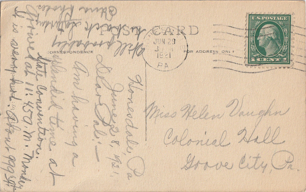 Soldiers' Monument, Central Park - Honesdale, Pennsylvania - Postcard, c. 1920s Back