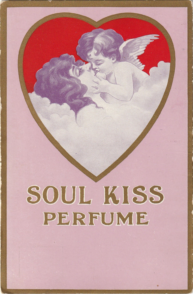 Soul Kiss Perfume - Cupid - Wolf & Co. - Postcard, c. 1910s