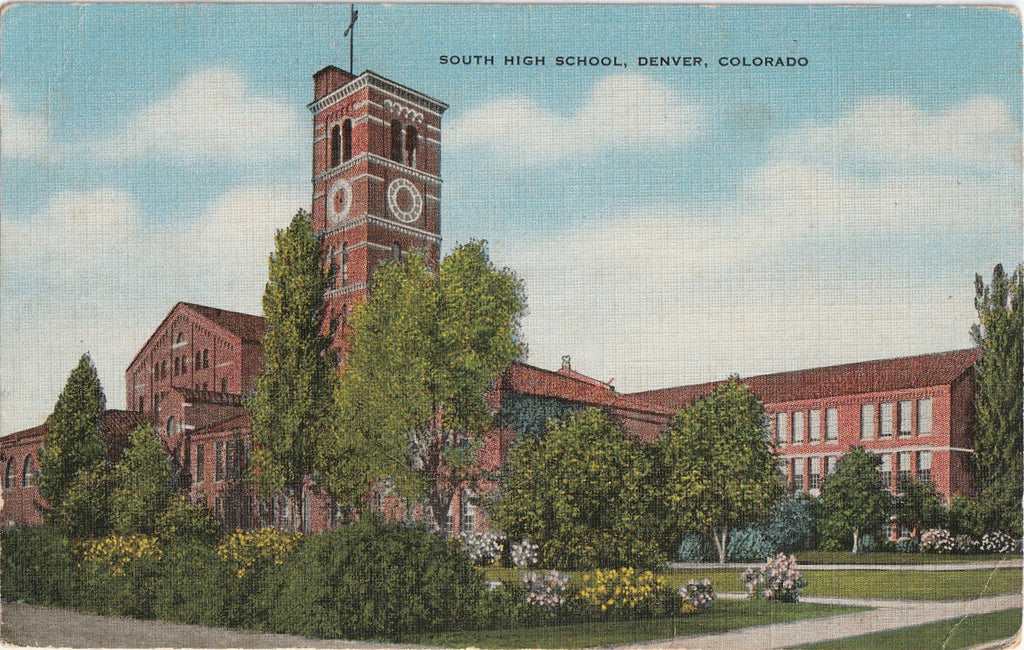 South High School Denver Colorado Postcard