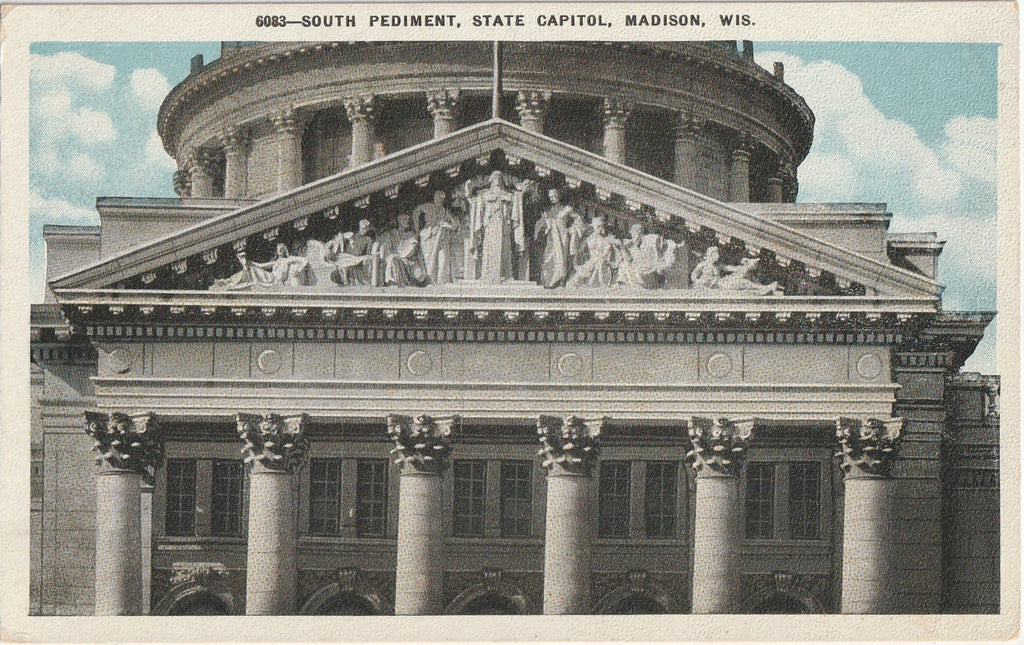 South Pediment State Capitol Madison WI Postcard