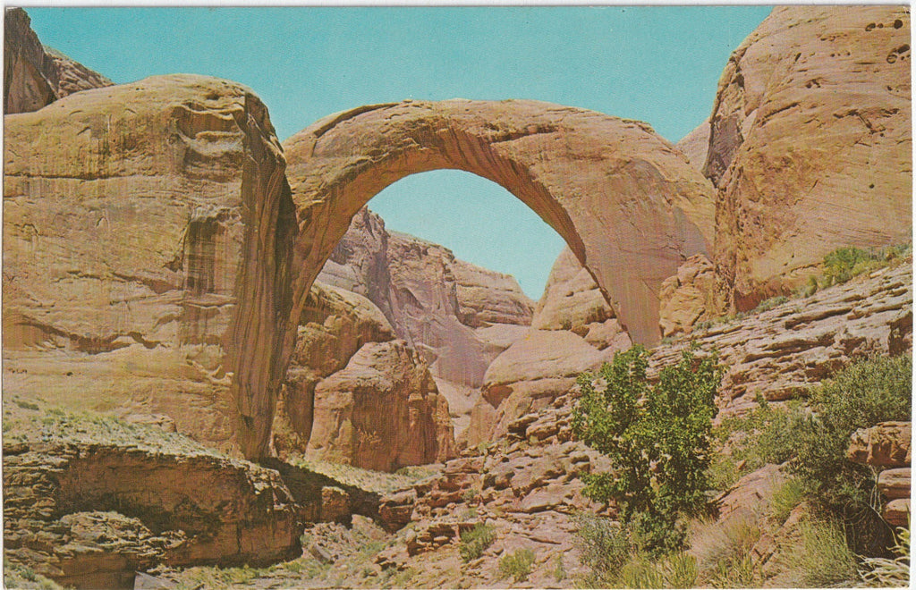 Spectacular Rainbow Bridge -Glen Canyon Recreation Area - Page, AZ - Postcard, c. 1965